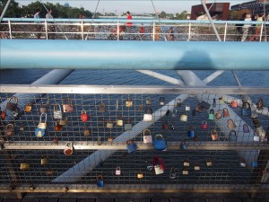 Love locks on the Lovers’ Bridge,All about Krakow, Father Laetus Bernatek, Kazimierz, Krakow, Lover’s Bridge Krakow, Lover’s Padlocks Krakow, Oskar Schindler’s Factory, Podgorze, Poland, Things to do in Krakow