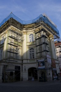 Restoration of main facade of Estates Theatre, Prague
