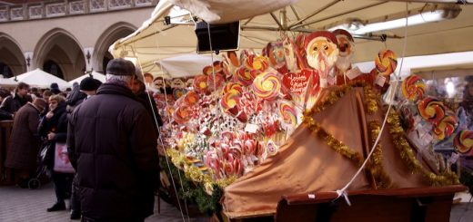Krakow Christmas Markets,Sweet stall at the Christmas market