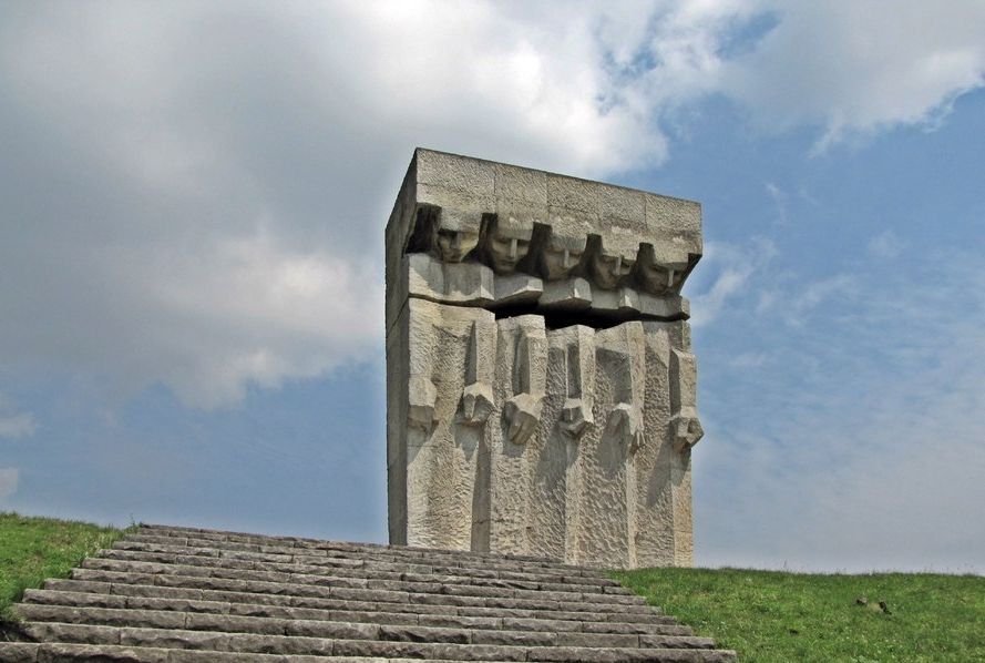 The memorial in the former concentration camp in Plaszow, seen from Wielicka st.